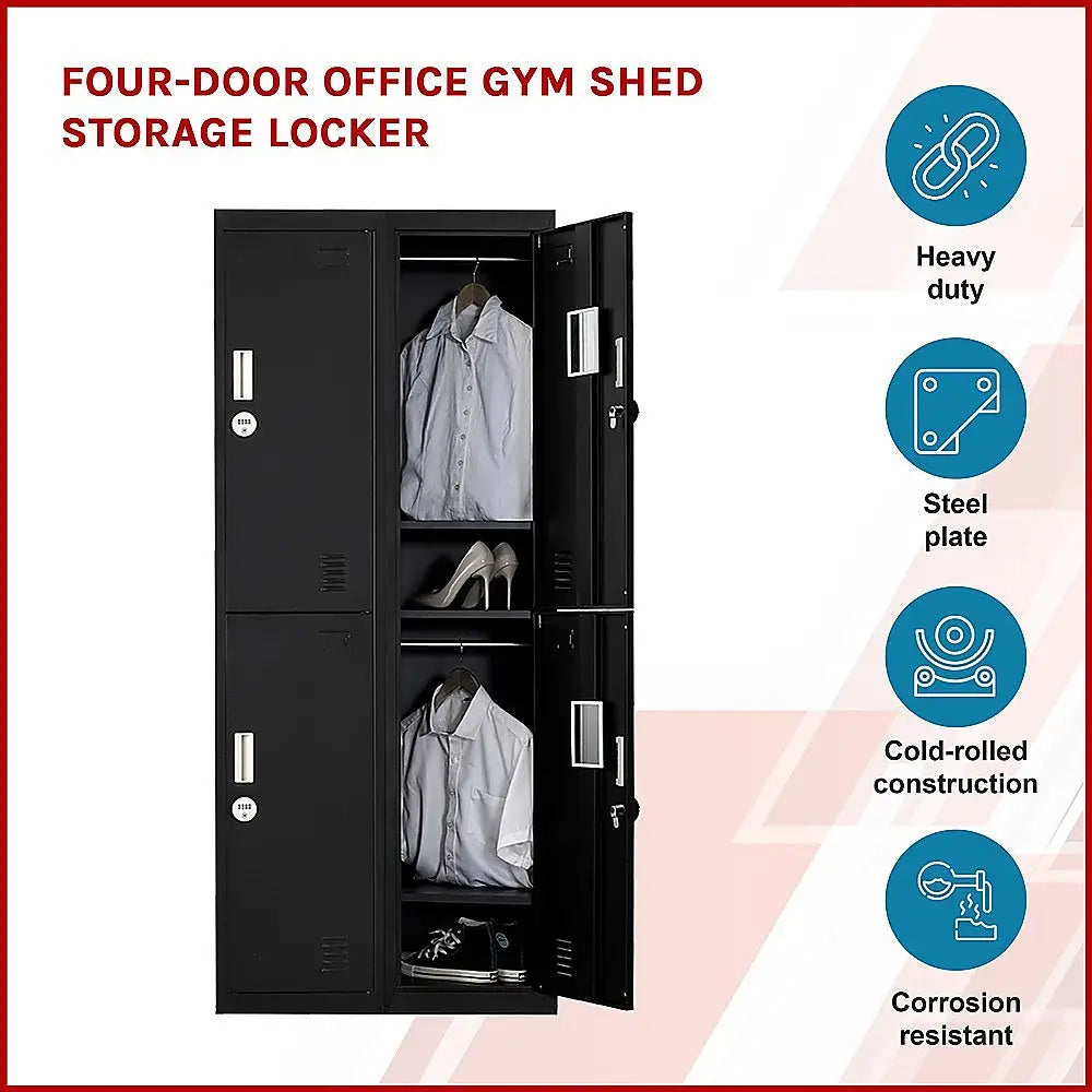 Four-Door Office Gym Shed Storage Locker - Furniture > Office