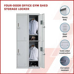 Four-Door Office Gym Shed Storage Locker - Furniture > Office