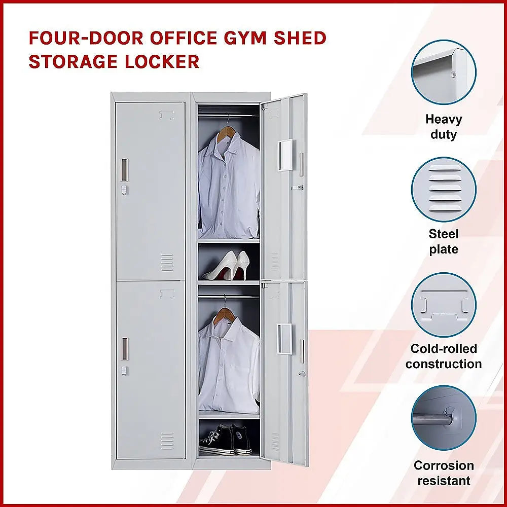 Four-Door Office Gym Shed Storage Locker - Furniture > Office