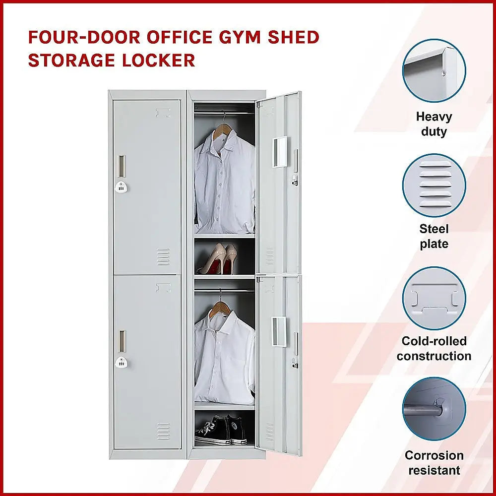 Four-Door Office Gym Shed Storage Locker - Furniture > Office