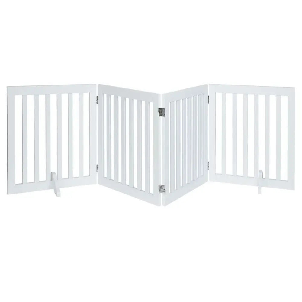 Four Panel Freestanding Dog Gate White - Pet Care > Dog Supplies > Dog Playpens & Gates