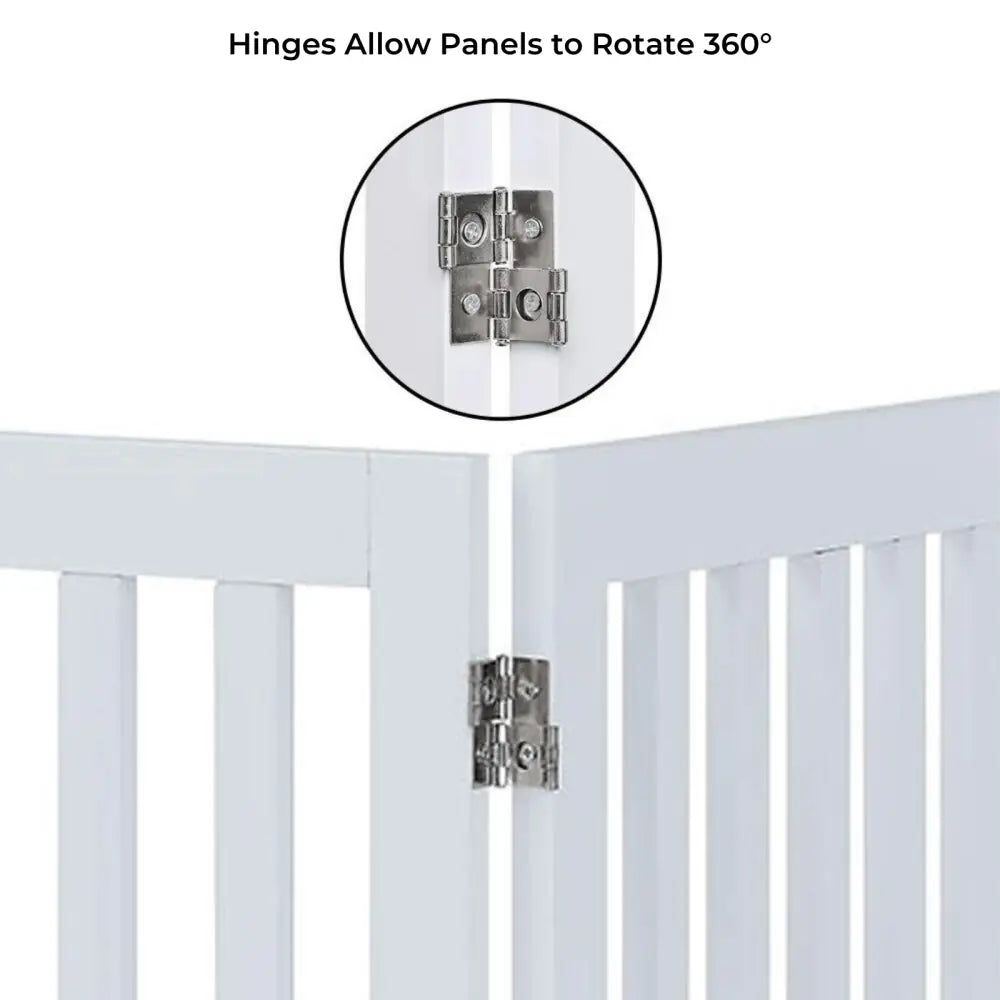 Four Panel Freestanding Dog Gate White - Pet Care > Dog Supplies > Dog Playpens & Gates