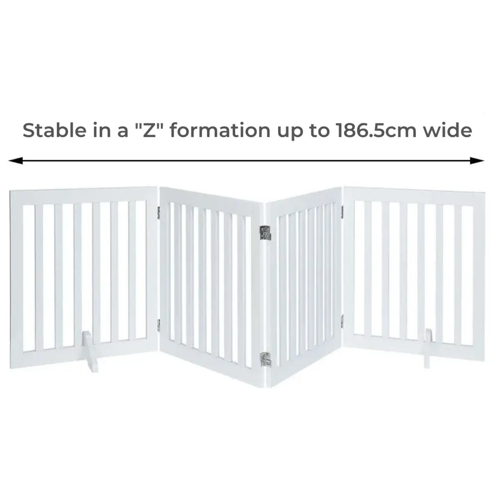 Four Panel Freestanding Dog Gate White - Pet Care > Dog Supplies > Dog Playpens & Gates