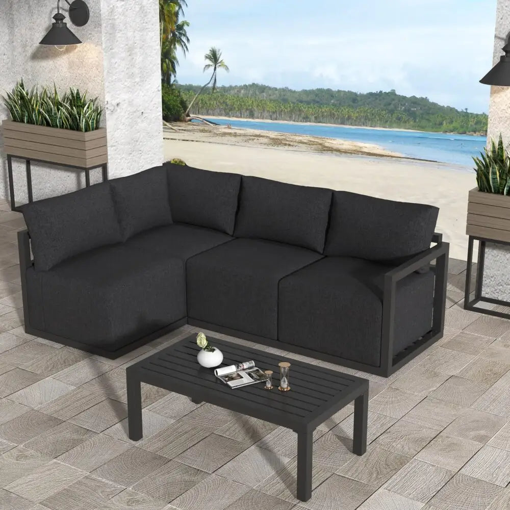 Four-Seat Alfresco Harmony Set – White - Furniture > Outdoor