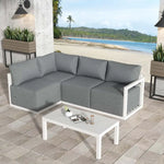 Four-Seat Alfresco Harmony Set – White - Furniture > Outdoor