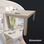 Foxglove 7pc Dining Set 190cm Table 6 PU Seat Chair Solid Mt Ash Wood - White - Furniture > Dining