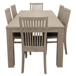 Foxglove 7pc Dining Set 190cm Table 6 PU Seat Chair Solid Mt Ash Wood - White - Furniture > Dining