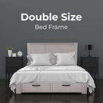 Foxglove Bed Frame Double Size Wood Mattress Base With Storage Drawers - White - Furniture > Bedroom > Beds & Bed Frames