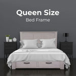 Foxglove Bed Frame Queen Size Timber Mattress Base With Storage Drawers - White - Furniture > Bedroom > Beds & Bed