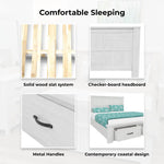 Foxglove Bed Frame Queen Size Timber Mattress Base With Storage Drawers - White - Furniture > Bedroom > Beds & Bed