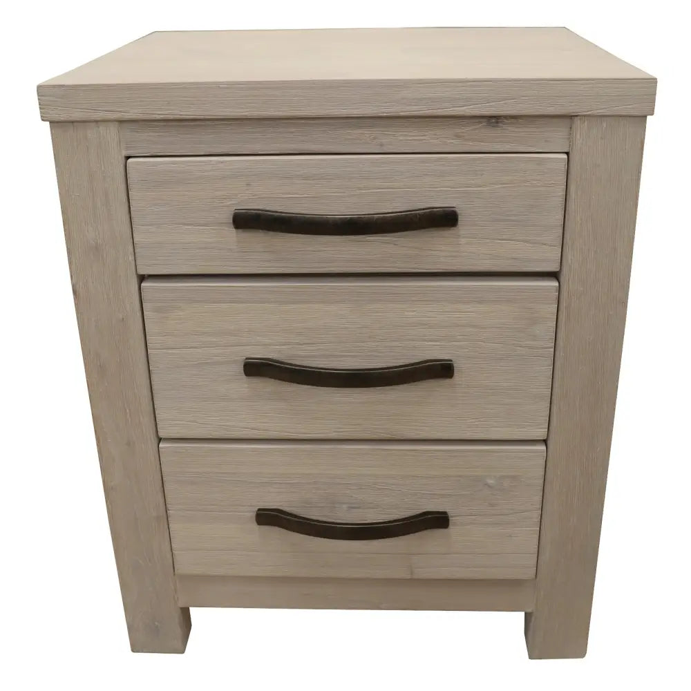 Foxglove Bedside Tables 3 Drawers Storage Cabinet Shelf Side End Table - White - Furniture > Living Room > Bookcases &