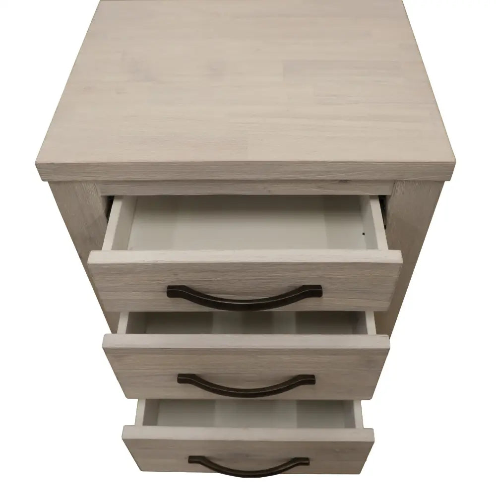 Foxglove Bedside Tables 3 Drawers Storage Cabinet Shelf Side End Table - White - Furniture > Living Room > Bookcases &