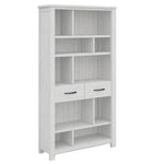 Foxglove Bookshelf Bookcase 5 Tier 2 Drawers Solid Mt Ash Timber Wood - White - Furniture > Living Room