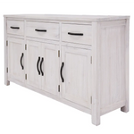 Foxglove Buffet Table 158cm 4 Door 3 Drawer Solid Mt Ash Timber Wood - White - Furniture > Living Room