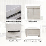 Foxglove Coffee Table 127cm 2 Drawer Solid Mt Ash Timber Wood - White - Furniture > Living Room