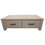Foxglove Coffee Table 127cm 2 Drawer Solid Mt Ash Timber Wood - White - Furniture > Living Room