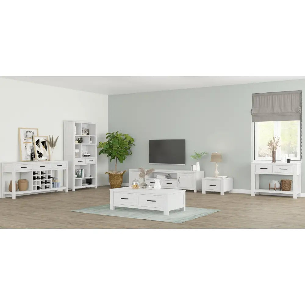 Foxglove Console Hallway Entry Table 110cm Solid Mt Ash Timber Wood - White - Furniture > Outdoor > Outdoor Chairs