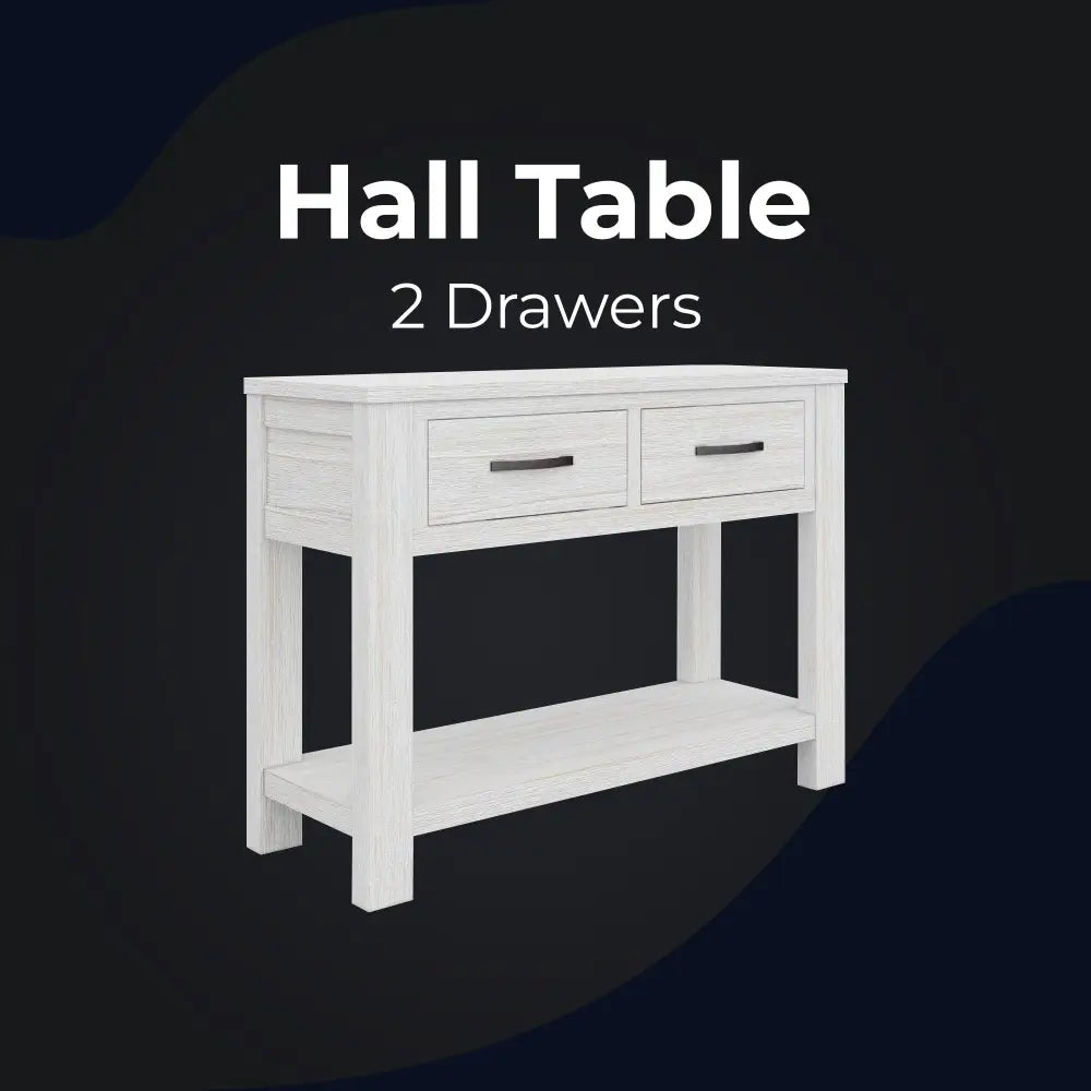 Foxglove Console Hallway Entry Table 110cm Solid Mt Ash Timber Wood - White - Furniture > Outdoor > Outdoor Chairs