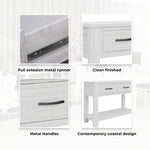 Foxglove Console Hallway Entry Table 110cm Solid Mt Ash Timber Wood - White - Furniture > Outdoor > Outdoor Chairs