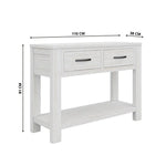 Foxglove Console Hallway Entry Table 110cm Solid Mt Ash Timber Wood - White - Furniture > Outdoor > Outdoor Chairs