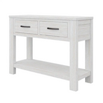 Foxglove Console Hallway Entry Table 110cm Solid Mt Ash Timber Wood - White - Furniture > Outdoor > Outdoor Chairs