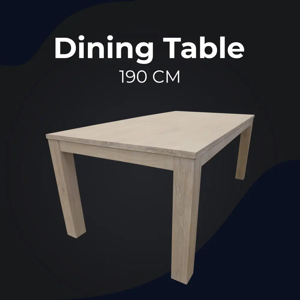 Foxglove Dining Table 190cm Solid Mt Ash Wood Home Dinner Furniture - White - Furniture > Dining