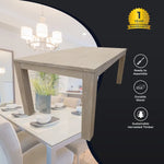 Foxglove Dining Table 225cm Solid Mt Ash Wood Home Dinner Furniture - White - Furniture > Dining