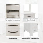 Foxglove Dresser Mirror 6 Chest of Drawers Tallboy Storage - White - Furniture > Bathroom > Bathroom Cabinets Cupboards