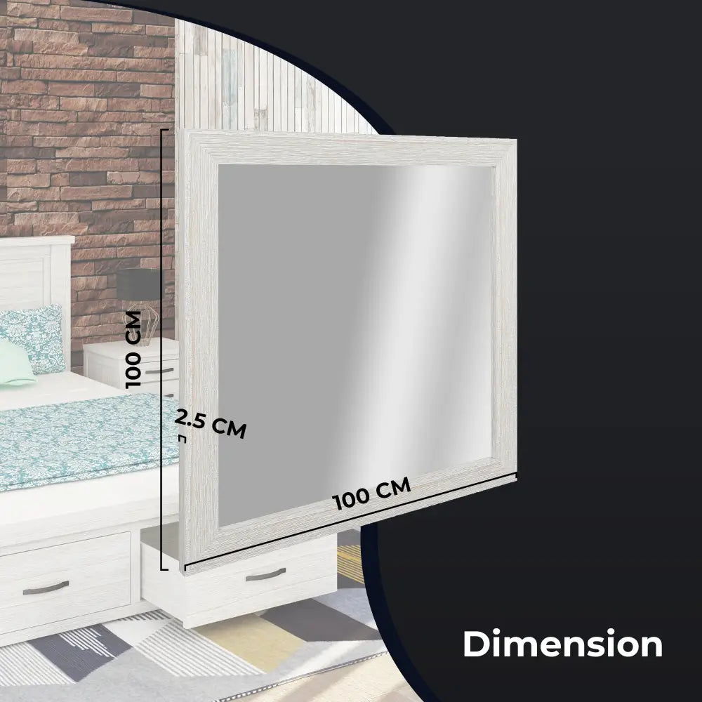 Foxglove Dresser Mirror Vanity Dressing Table Mountain Ash Wood Frame - White - Furniture > Bedroom > Dressing Vanity &
