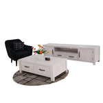 Foxglove ETU Entertainment TV Unit 216cm 2 Drawer 2 Door Mt Ash Wood - White - Furniture > Living Room