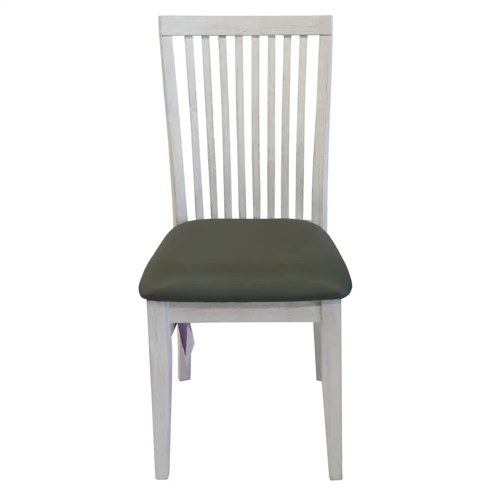 Foxglove PU Seat Dining Chair Set of 2 Solid Ash Wood Dining Furniture - White - Furniture > Dining