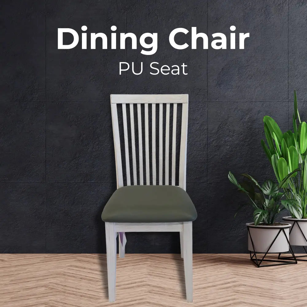 Foxglove PU Seat Dining Chair Set of 2 Solid Ash Wood Dining Furniture - White - Furniture > Dining