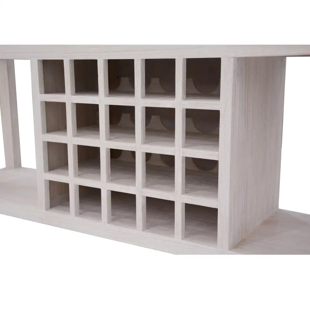 Foxglove Sideboard Buffet Wine Bar Bottle Wooden Storage Rack - White - Furniture > Living Room