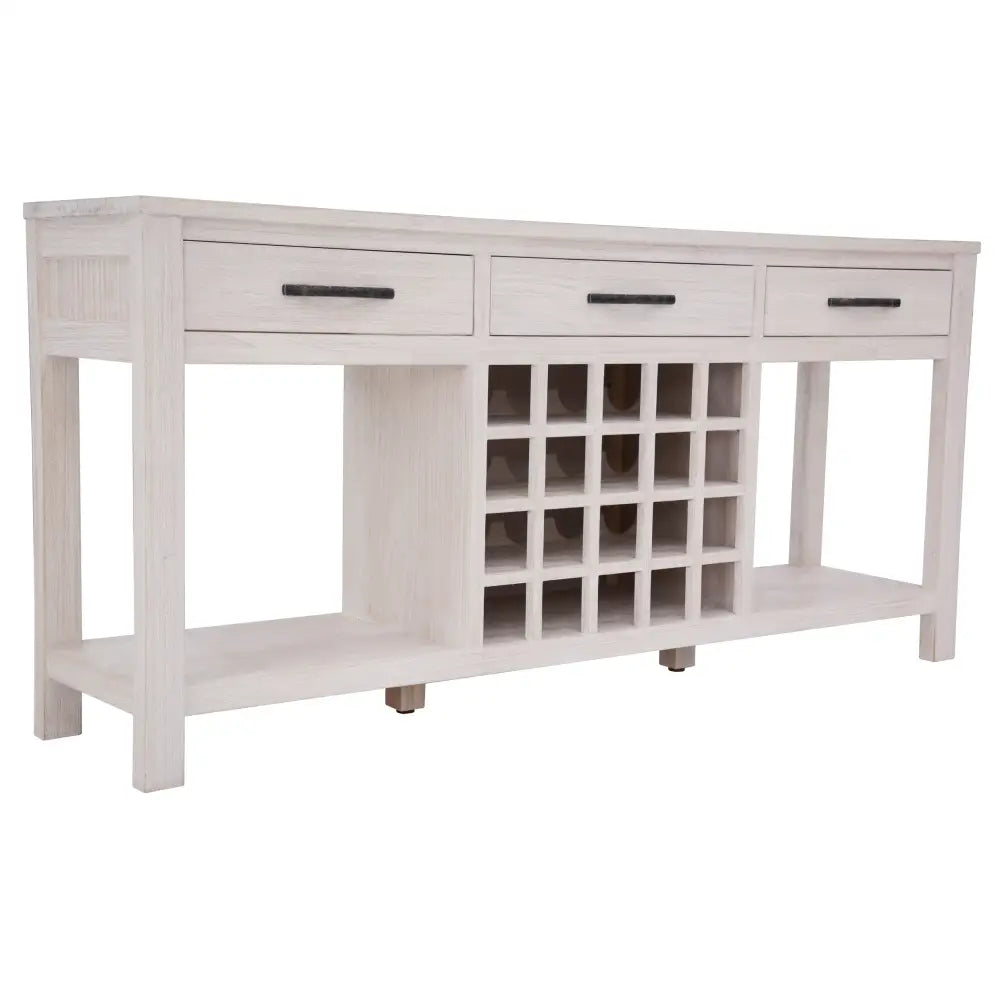 Foxglove Sideboard Buffet Wine Bar Bottle Wooden Storage Rack - White - Furniture > Living Room