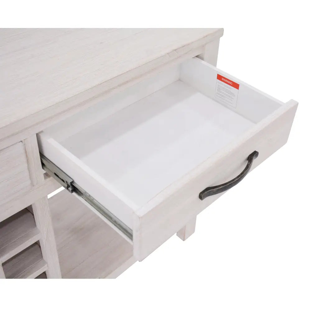 Foxglove Sideboard Buffet Wine Bar Bottle Wooden Storage Rack - White - Furniture > Living Room