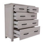 Foxglove Tallboy 5 Chest of Drawers Solid Ash Wood Bed Storage Cabinet - White - Furniture > Bedroom > Dressers
