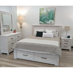 Foxglove Tallboy 5 Chest of Drawers Solid Ash Wood Bed Storage Cabinet - White - Furniture > Bedroom > Dressers
