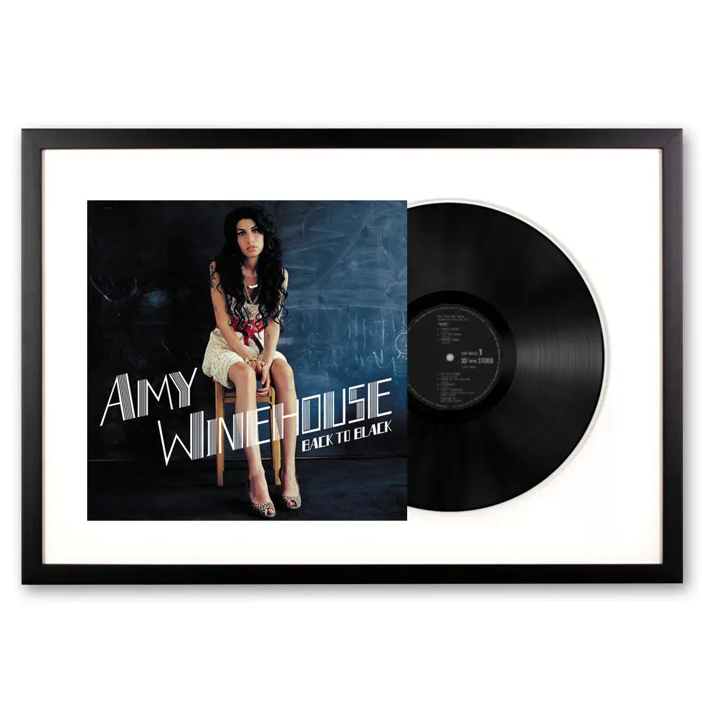 Framed Amy Winehouse Back to Black Vinyl Album Art - Home & Garden > Wall Art