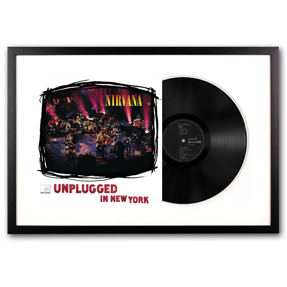 Framed Nirvana MTV Unplugged Vinyl Album Art - Home & Garden > Wall Art