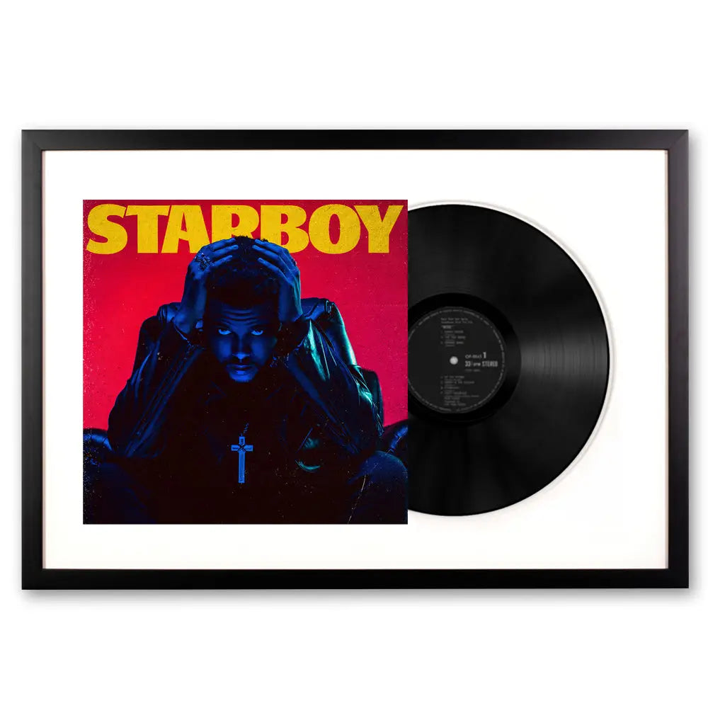 Framed The Weeknd Starboy - Double Vinyl Album Art - Home & Garden > Wall Art