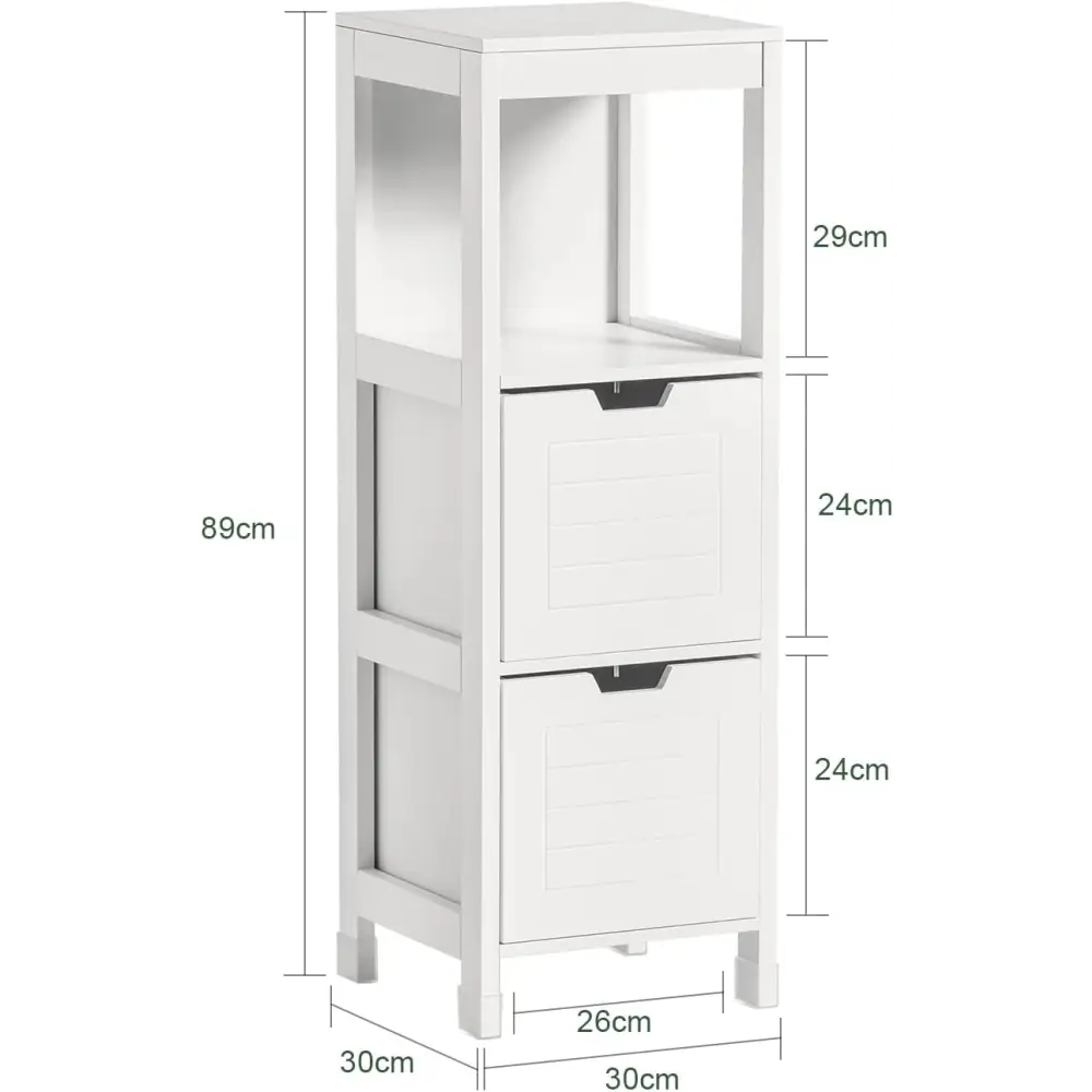 Freestanding Cabinet 2 Drawers Shelf Cupboard - Home & Garden > Storage > Clothing & Wardrobe Storage