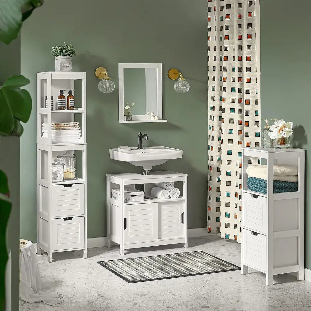 Freestanding Cabinet 2 Drawers Shelf Cupboard - Home & Garden > Storage > Clothing & Wardrobe Storage
