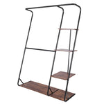 Freestanding Closet with 3 Shelves Organizer Storage Clothes Hanger Rail Garment Shelf Shoe Rack - Furniture > Living
