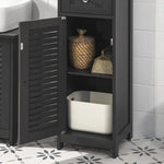 Freestanding Tall Bathroom Cabinet 170 x 32 x 30 cm (Black) - Furniture > Bedroom > Beds & Bed Frames