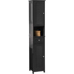 Freestanding Tall Bathroom Cabinet 170 x 32 x 30 cm (Black) - Furniture > Bedroom > Beds & Bed Frames