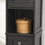 Freestanding Tall Bathroom Cabinet 170 x 32 x 30 cm (Black) - Furniture > Bedroom > Beds & Bed Frames