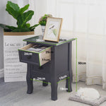French Bedside Table Nightstand Grey Set of 2 - Furniture > Bedroom