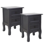 French Bedside Table Nightstand Grey Set of 2 - Furniture > Bedroom