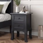 French Bedside Table Nightstand Grey Set of 2 - Furniture > Bedroom
