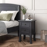 French Bedside Table Nightstand Grey Set of 2 - Furniture > Bedroom